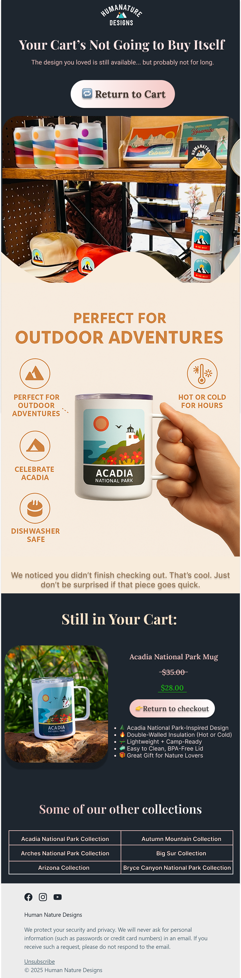 Browse abandonment email design for an apparel brand — CopySharks